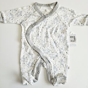 Gray and White Baby One Piece